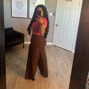 Black and brown zebra pants